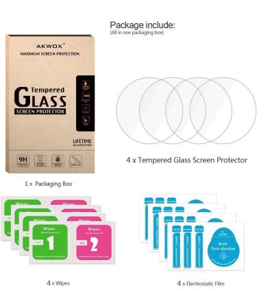 4-Pack Gear S3 Tempered Glass Screen Protector - Akwox Clear Protective Film for Samsung Gear S3 Frontier/Classic 1.3 Inch Smart Watch - Buy Online on SooperMarket.com