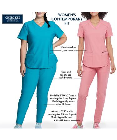 Cherokee Workwear Women's Infinity Crew Neck Scrubs Shirt - Large Navy - Buy Online on SooperMarket.com