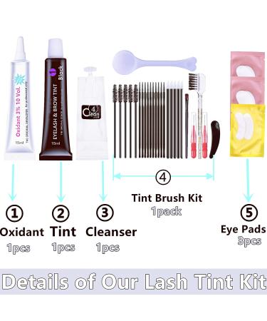 Lash & Brow Tint Kit - DIY Eyelash & Eyebrow Dye Set for 6 weeks of Voluminous Black Stained Mascara Look - Buy Online on SooperMarket.com