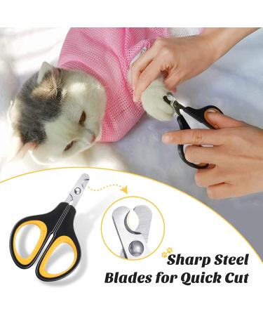 4-Piece Cat Grooming Bath Bag Set with Gloves and Nail Clippers - Perfect for Cats & Dogs Bathing and Nail Trimming - Buy Online on SooperMarket.com