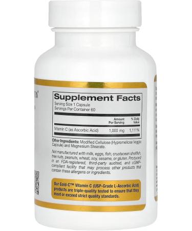 Gold C USP Grade Vitamin C Compatible With California Gold Nutrition 1 000 mg 60 Capsules + Bonus Pill Organizer Weekly Pill Organizer Mini - Buy Online on SooperMarket.com