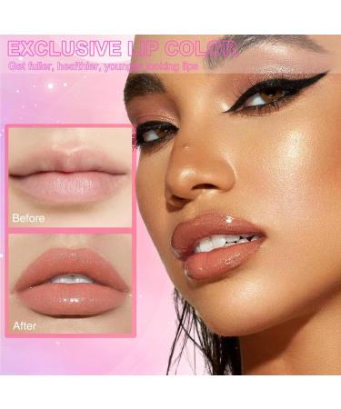Color Changing Lip Oil & Moisturizing Jelly Lipstick - Long Lasting Shiny Lip Gloss | Non-Stick Lip Tint Oil for Women & Girls (2PCS - Buy Online on SooperMarket.com