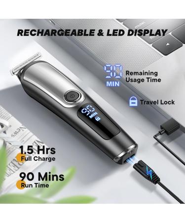 Premium Beard Trimmer for Men - Cordless Rechargeable Waterproof Electric Razor & Grooming Kit with LED Display | Ideal Gifts for Dads & Boys - Buy Online on SooperMarket.com