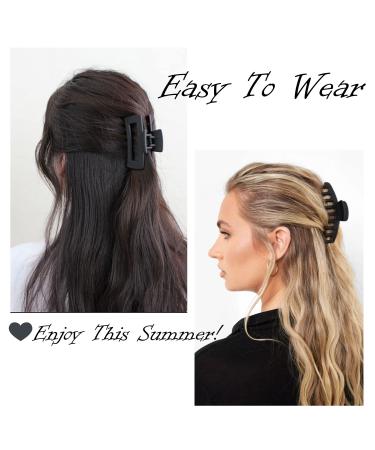 Large Hair Claw Clips 8 Pack: Strong Hold Rectangular & Square Styles for Thick Hair - Matte Warm Color Pink - Women's Hair Accessories - Buy Online on SooperMarket.com