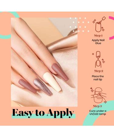 Beetles Gel Polish 2 in 1 Nail Glue & Base Gel Kit | 2PCS 15ML Strong Brush-On Glue for Acrylic, False Nails & Gel Polish | UV/LED Lamp Required - Buy Online on SooperMarket.com