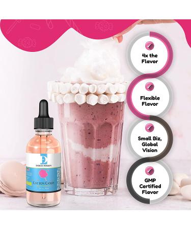 Cotton Candy Flavor Concentrate for Food  2 Oz. Water-Based Cotton Candy Flavoring for Beverages  Pastries  Gummies  & Jams in Glass Bottle  Confection & Candy Flavoring Oils by Dolce Foglia Cotton Candy 2 Oz. - Buy Online on SooperMarket.com