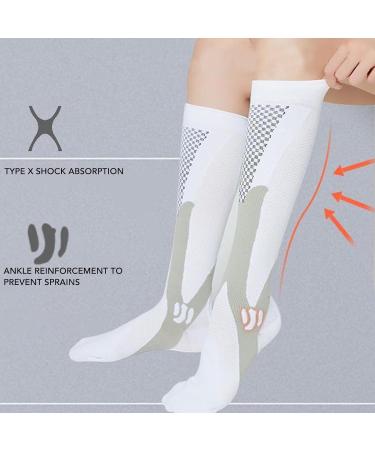 Hiraith Athletic Compression Socks - Comfortable Muscle Shock Absorption for Sports (L/XL 35-39) | International Shipping Available - Buy Online on SooperMarket.com