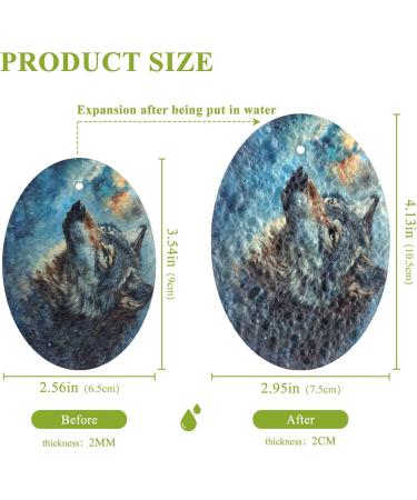 Kigai Sketch Wolf Scrubbing Sponge 3 Packs Reusable Dish Wash Scrub Sponge Clean Stubborn Oil Stains Anti-Scratch Cleaning Sponge for Kitchen Tableware - Buy Online on SooperMarket.com