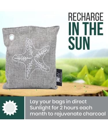 Oasisworks Bamboo Activated Charcoal Air Purifying Bags (4 Pack) - Odor Absorber for Home and Car - Pet Friendly Charcoal Air Purifier Bags - Buy Online on SooperMarket.com