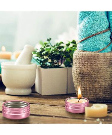 24 Pink Aluminum Jars - Empty Cosmetic Cans for Lip Balm Lotion Cream & Mini Candles - Versatile Travel Trip Containers - Buy Online on SooperMarket.com