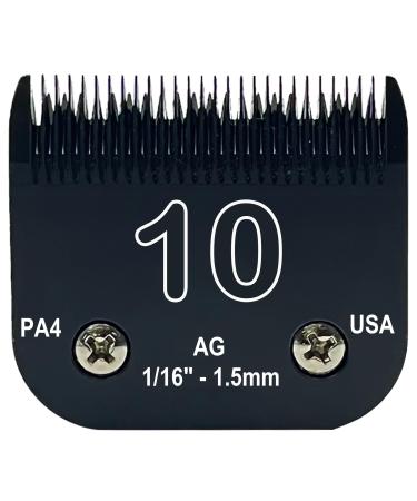 Detachable Steel Pet Dog Clipper Blades Size-10 Compatible with Andis Cut Length 1/16"(1.5mm) Compatible with Oster A5 Wahl KM Series Clippers Made of Steel Blade and Stainless Steel Blade