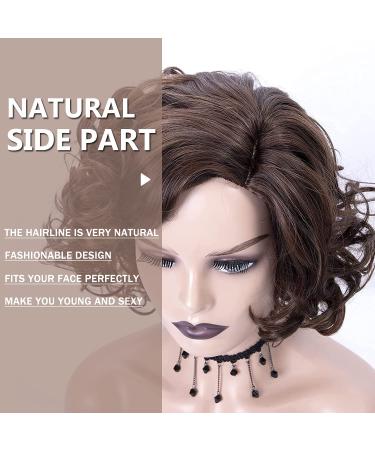 SEVENCOLORS Short Brown Curly Wig for Black Women - Big Curly Bob Style | Synthetic Hair - Buy Online on SooperMarket.com