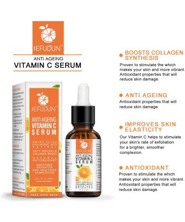 Vitamin C Serum - Anti Aging Face Serum with Vitamin C - Anti-Dark Spots & Brightening Serum with Hyaluronic Acid - Vitamin C Serum For Dull Tired - Vit E Oil Women/Men - Buy Online on SooperMarket.com