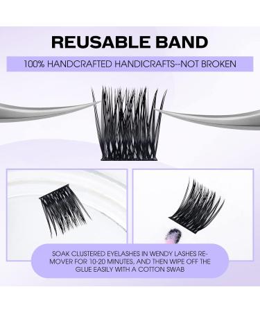 Cluster Eyelash Extensions - D Curl Mixed Individual Lashes 0.07mm 12-16mm | Soft Fluffy DIY Lash Extensions - Wendy Lash Clusters - Buy Online on SooperMarket.com