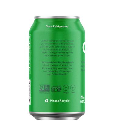 OLIPOP Lemon Lime Sparkling Tonic | Prebiotic Soft Drink with 9g Plant Fiber | Botanical-Rich & Low-Calorie | 4g Sugar per Can | Caffeine-Free & Vegan | Non-GMO | 12oz 12-Pack - Buy Online on SooperMarket.com