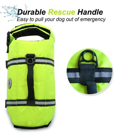 Vivaglory Ripstop Dog Rescue Vest - XXS Neon Yellow Boat Safety for Small Medium Dogs (28-35cm Chest) - Buy Online on SooperMarket.com