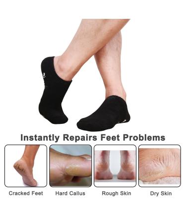 Matengf Moisturizing Gel Spa Socks - 2 Pairs for Men's Cracked Dry Skin Repair | Large Size UK 9-14 | Black - Buy Online on SooperMarket.com