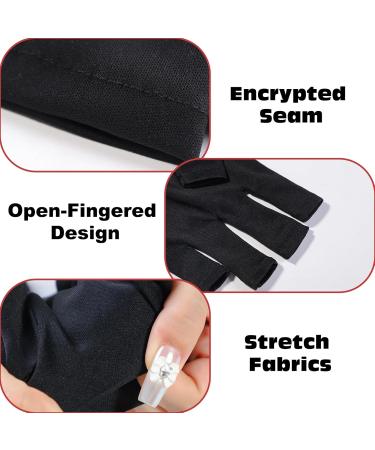 KASESSS 3 Pairs UV Gloves for Gel Nails Fingerless UV Protection Gloves Nail Art Anti UV Gloves Lightweight Nail Gloves UV Protection UV Lamp Gloves for Protect Hands from UV Light Lamp Dryer - Buy Online on SooperMarket.com