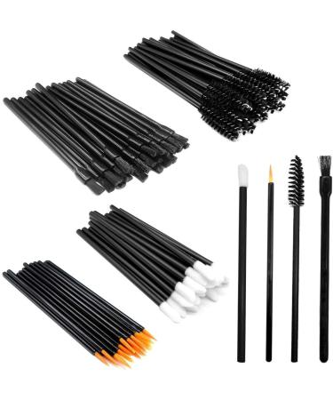 CKANDAY 100 Pieces Makeup Applicators Kit Mascara Wands + Lipstick Applicators + Eyeliner Brushes 4 Styles Makeup Brushes Tools Kit