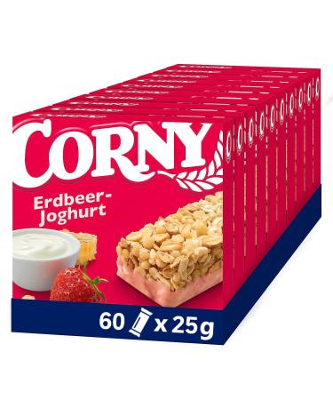 Corny Classic Strawberry Yoghurt cereal bar with delicious strawberries and yoghurt 60x25g