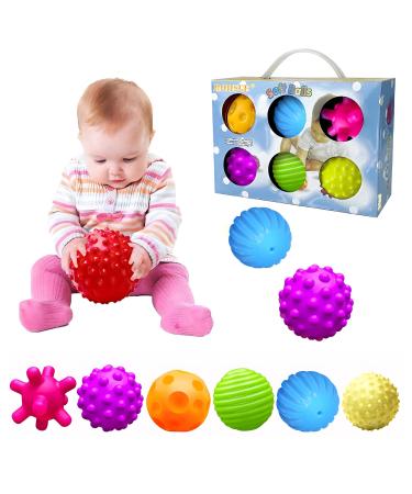 Vintage Baby Sensory Toys Infant Sensory - Squeeze Ball Texture Multi Massage Soft Balls Set 6pcs by