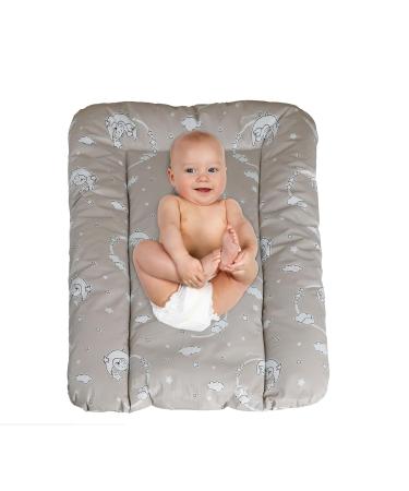 Babynness Waterproof Wipeable Changing Mat - High Quality Easy to Clean | Moon-Star Beige 50x70 cm - Expand Your Diaper Changing Area - Buy Online on SooperMarket.com