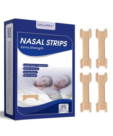 MQUPIN Upgraded Nasal Strips Safe Promotes Nose Breathing Easy Removal(66mm*19mm) (75 Counts 1 box) 75 pcs