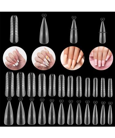 Beetles Poly Extension Gel Dual Nail Form - 120 Pcs Builder Nail Gel Flat Stiletto Nail Molds Coffin False Nail Tips for Gel Manicure Nail Art Design Salon DIY at Home