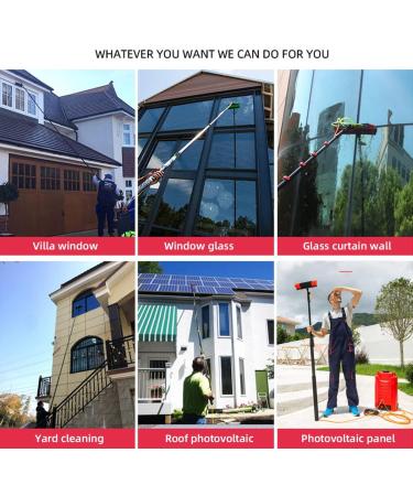 12Ft-36Ft Photovoltaic Panel Cleaning Brush Window Cleaning Pole Water Fed Brush Extension Pole Roof Glass Cleaning Brush Commercial Cleaning Tools/20Ft 35cm Brush Head 6M/21FT - Buy Online on SooperMarket.com