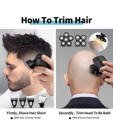 Vsmooth Bald Head Shaver for Men - Rotary Multifunctional Electric Shaver for Close Face Shaving - Cordless & Waterproof Rechargeable Razor - Buy Online on SooperMarket.com