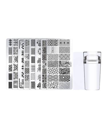 wirlsweal 1 Set DIY Nail Art Stencils Stamping Steel Tools Nail Salon Nail Decorations Plate