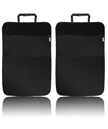 ECENCE 2x Backrest protection for kids rear seat cover 50 x 70 cm organiser mat waterproof car bag kick mat backrest bag for car seats with storage system and mesh pocket Model 1 2.0