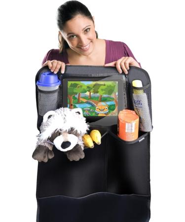 Myhappyride Backrage Protection - 2-Piece Car Back Seat Organizer with iPad/Tablet Compartment | Waterproof Kick-Mat Protection for Kids | Universal Fit - Buy Online on SooperMarket.com
