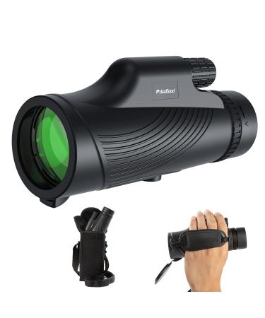 Monocular Telescope, 10x42 Monoculars for Adults, Usogood Compact Portable Waterproof Monocular with Hand Strap, Lightweight Handheld Pocket Telescope for Bird Watching Light Black