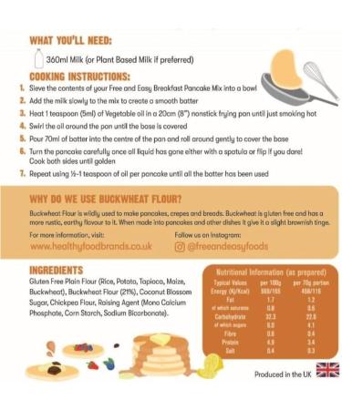 Free & Easy Buckwheat Flour Breakfast Pancake Mix - Buy Online on SooperMarket.com