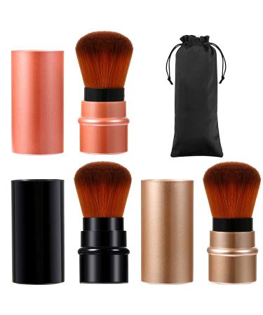 Vtrem 34 Colors Kabuki Foundation Brush Retractable Red Black Travel Makeup Brush Set - Buy Online on SooperMarket.com