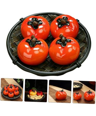 Cabilock 1 Set Tea Pet Persimmon Resin Persimmon Ornaments Resin Ornaments Toy Artificial Decorations - Buy Online on SooperMarket.com
