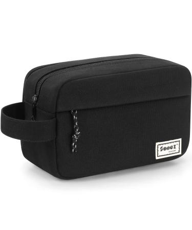 Sooez Big Capacity Pencil Pen Case Material Upgraded Canvas Pencil Pouch Large Pencil Bag Organizer Separate Compartments Easy Grip Handle Aesthetic Supply for School Teens Adults Black Black Canvas