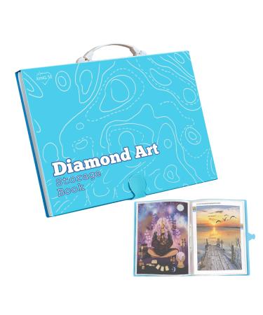 Diamond Painting Storage Book Diamond Art Portfolio Folder For Diamond Painting Kits Storage, Diamond Painting Accessories, 30-Page Clear Sleeves Large Capacity (Blue, A3(17.5inx12.7in)) Blue A3(17.5inx12.7in)