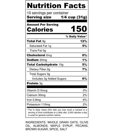 Ladera Granola | Almond Pecan Granola | Low Sugar | Gluten Free & Vegan | Granola Breakfast | Healthy Snack | 11 oz Almond Pecan 11 Ounce (Pack of 1) - Buy Online on SooperMarket.com