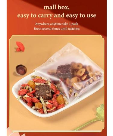 Ginger Jujube Tea with Brown Sugar Longan Red Date Lycium Barbarum Brown Sugar Ginger Tea Red Dates Ginger Tea Herbal Tea Bags Chinese Tea for Women (1BOX) - Buy Online on SooperMarket.com