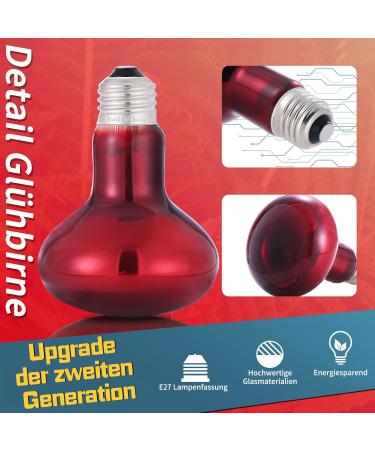 Buy Lucky Herp Reptiles Heat Lamp 100W 2-Pack | Infrared Red Light Terrarium Heating Lamp for Turtles Bearded Dragons Chickens & Dogs - Buy Online on SooperMarket.com