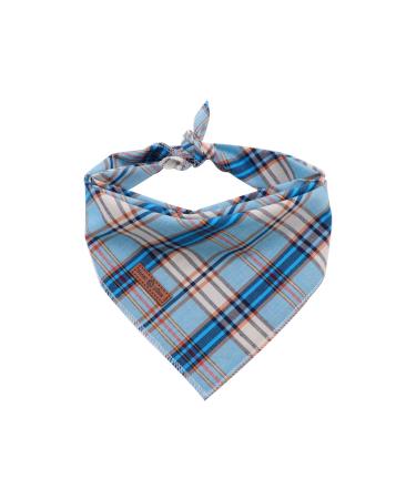 Lionet Paws Dog Bandana for Small Medium Large Dogs Cat Dog Kerchief Dog Triangle Bibs Scarf for Girl or Boy Small (Pack of 1) Blue Grid