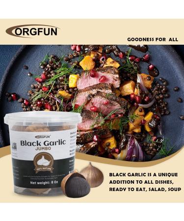 ORGFUN Jumbo Whole Black Garlic  Premium Fermented Black Garlic Cloves  Easy to Peel  Cultivated in the Local Garlic 8 Oz - Buy Online on SooperMarket.com