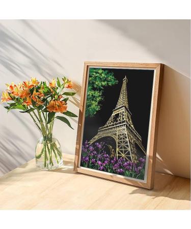 Rainbow Scratch Painting Kit for Adults & Teens - Eiffel Tower/Big Ben Theme - DIY Craft Art Set - Creative Gift - 16'' x 11.2'' - Includes 3 Tools - Buy Online on SooperMarket.com