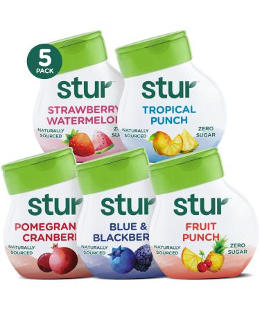 Stur Liquid Water Enhancer | Classic Variety | Sweetened with Stevia | High in Vitamin C & Antioxidants | Sugar Free | Daily Hydration & Workout Recovery | Zero Calories | Keto | Vegan (5 Pack) Classic Variety Pack