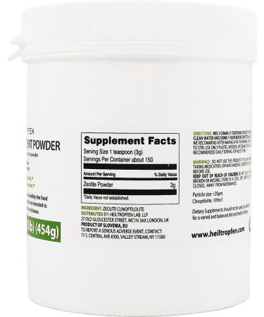 Zeolite Supplement Powder 1lb (454g) | Detox Clinoptilolite 93% | Natural Mineral Dust | Activated Formula | Ultra Fine Less-Than 20 m | Heiltropfen - Buy Online on SooperMarket.com
