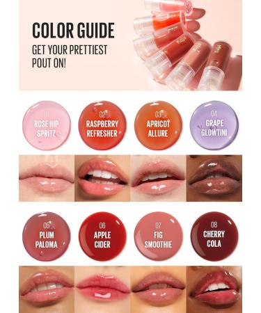 Kaja Juicy Glass Lip Plumping Oil - Hydrating Vegan Lip Gloss with Vitamin Tree Fruit Oil for a Plumped Lightweight Finish | 05 Plum Paloma | Cruelty-Free - Buy Online on SooperMarket.com