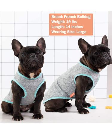 KYEESE 2 Pack Sun Protection Dog Shirts - Reflective Label Tank Top for Small Medium Dogs - Grey+Blue - Size 18 - Buy Online on SooperMarket.com