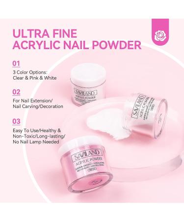 Saviland Acrylic Nail Kit with Drill, UV Light, and Nail Tools - Clear, White, Pink Powder, Liquid, Gel Polish - DIY Nail Art Set for Acrylic and Gel Nails - Buy Online on SooperMarket.com